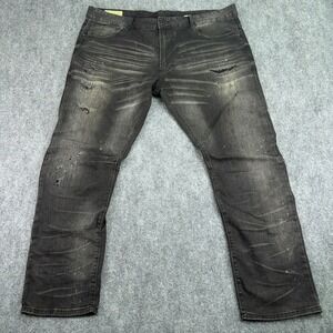 SMOKE RISE Jeans Mens 42x32 (Fits 44x31) Black Denim Stretch Distressed Style